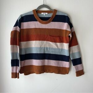 Madewell Striped Ribbed Knit Sweater women’s XS | Multicolor Block Pullover